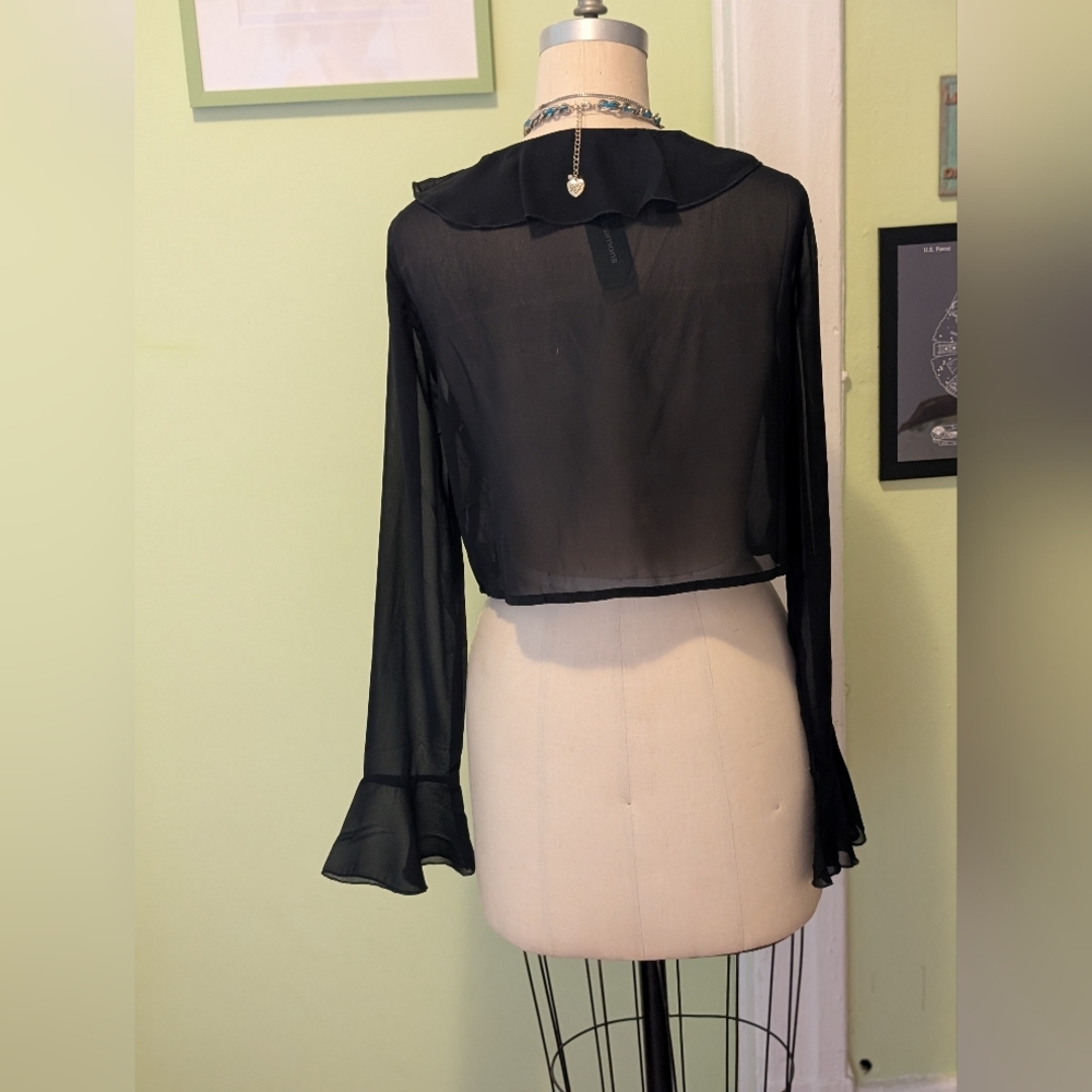 Twik Black Sheer Ruffle Jacket - Picture 5 of 9
